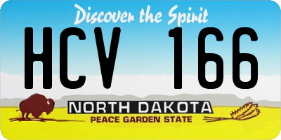 ND license plate HCV166