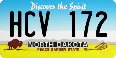 ND license plate HCV172