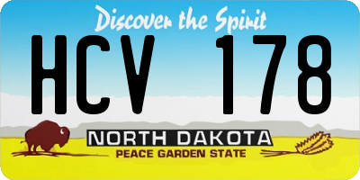 ND license plate HCV178