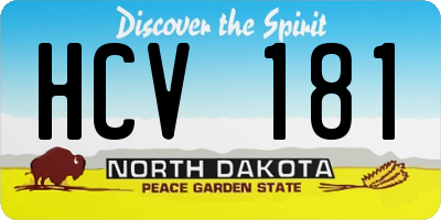 ND license plate HCV181