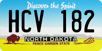 ND license plate HCV182