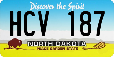 ND license plate HCV187
