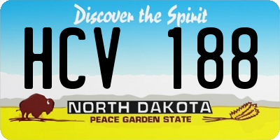 ND license plate HCV188