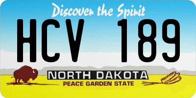 ND license plate HCV189