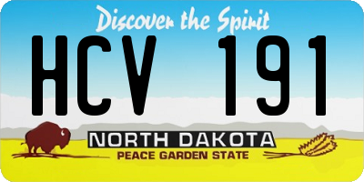 ND license plate HCV191