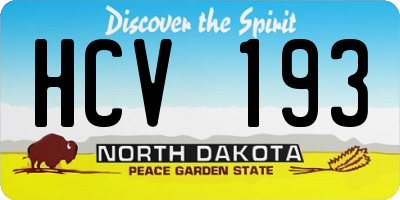 ND license plate HCV193