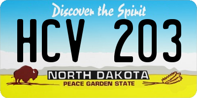 ND license plate HCV203