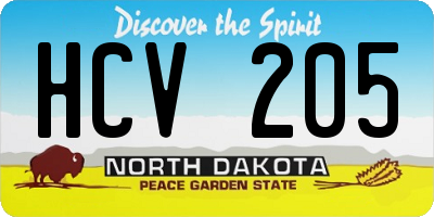 ND license plate HCV205
