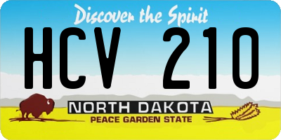 ND license plate HCV210