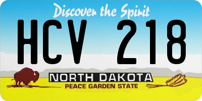 ND license plate HCV218