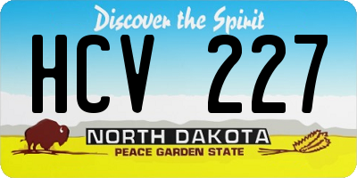 ND license plate HCV227
