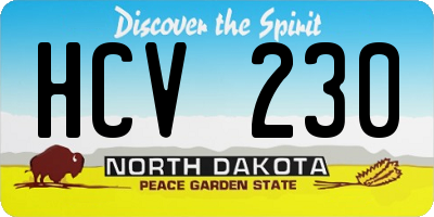 ND license plate HCV230