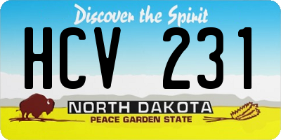 ND license plate HCV231