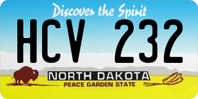 ND license plate HCV232
