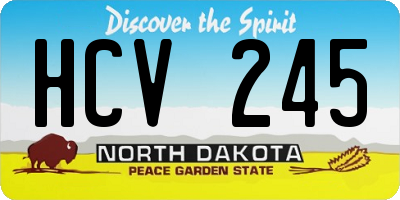 ND license plate HCV245