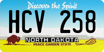 ND license plate HCV258