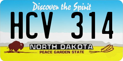 ND license plate HCV314