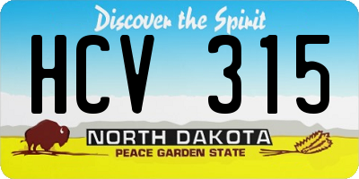 ND license plate HCV315