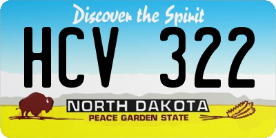 ND license plate HCV322