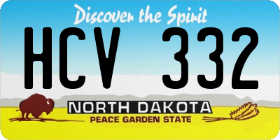 ND license plate HCV332