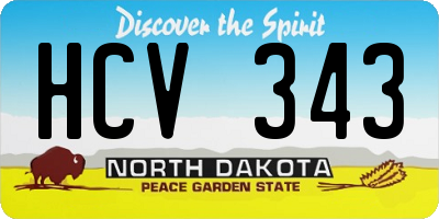 ND license plate HCV343