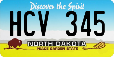ND license plate HCV345