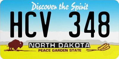 ND license plate HCV348