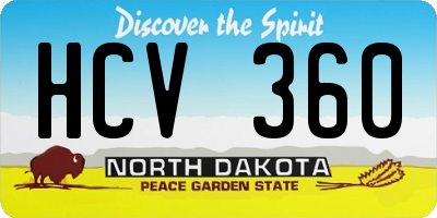 ND license plate HCV360