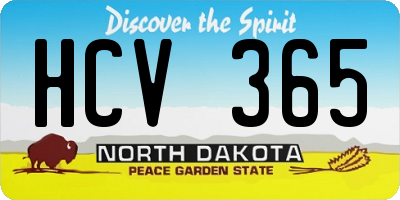 ND license plate HCV365