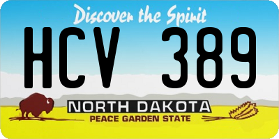 ND license plate HCV389