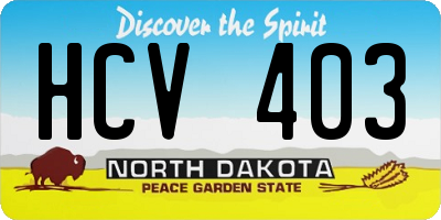 ND license plate HCV403
