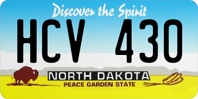 ND license plate HCV430
