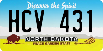 ND license plate HCV431