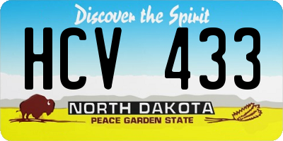 ND license plate HCV433