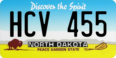 ND license plate HCV455