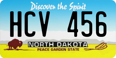 ND license plate HCV456