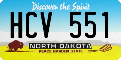 ND license plate HCV551