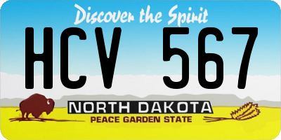 ND license plate HCV567