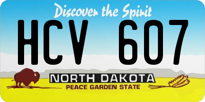 ND license plate HCV607