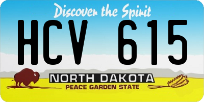 ND license plate HCV615