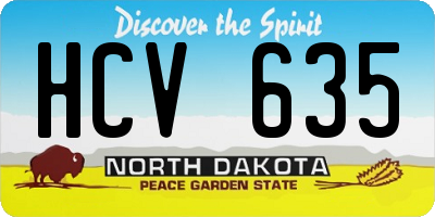 ND license plate HCV635