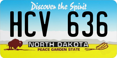 ND license plate HCV636