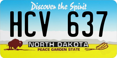 ND license plate HCV637