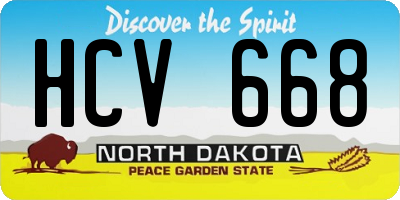 ND license plate HCV668