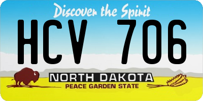 ND license plate HCV706