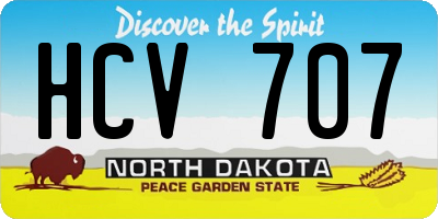 ND license plate HCV707
