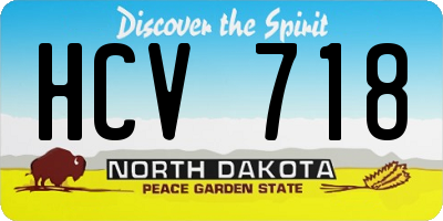 ND license plate HCV718