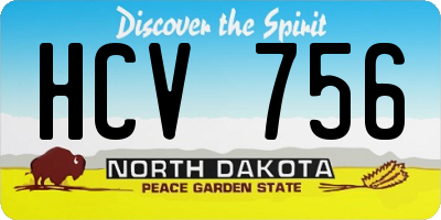 ND license plate HCV756