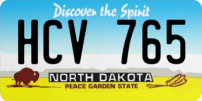 ND license plate HCV765