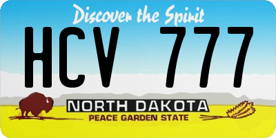 ND license plate HCV777